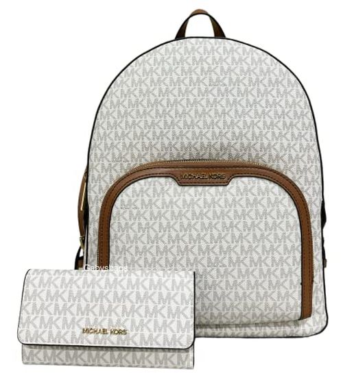 Michael Kors Bex Signature Backpack with matching JetSet Wallet -Vanilla/Acorn Michael Kors BEX Medium Backpack/JET SET | Mercari main image 2
