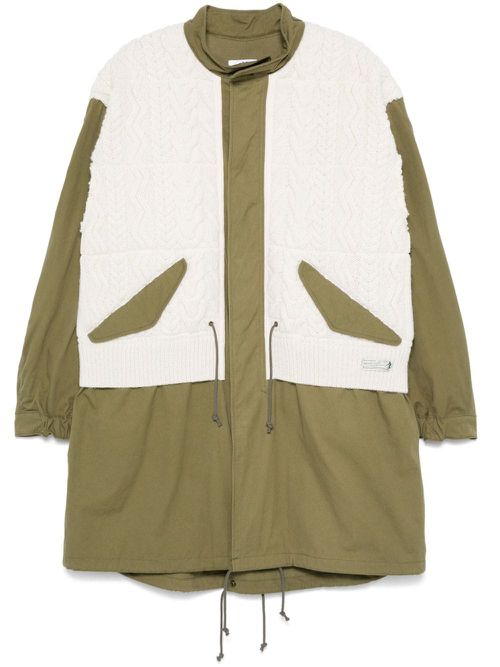 X Richmond Knitwear panelled parka - Green
