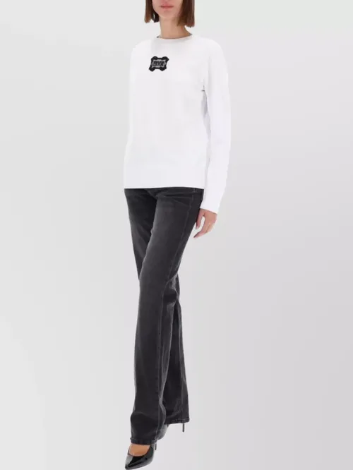 Versace Jeans Couture - ribbed hem long sleeve crew neck knitwear