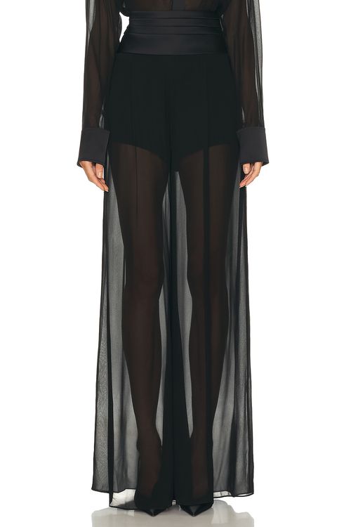 SANS FAFF Tuxedo Palazzo Pant in Black - Black. M also in XS