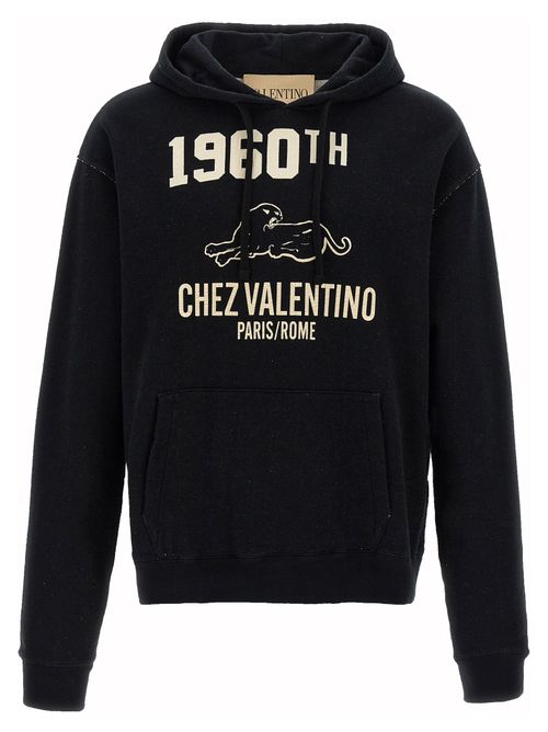 Logo-Printed Cotton Hoodie — Black