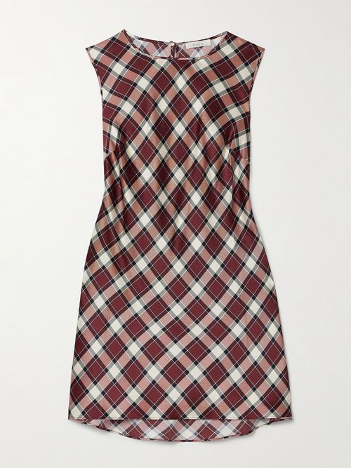 Alamere Checked Silk-satin Mini Dress - Multi