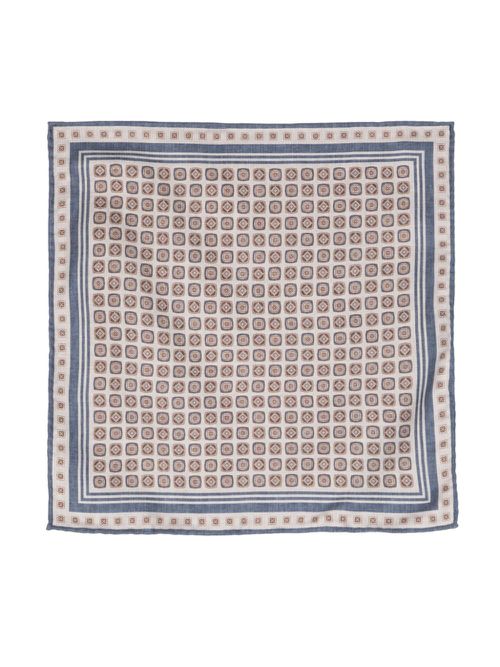 Geometric-print silk scarf - Brown