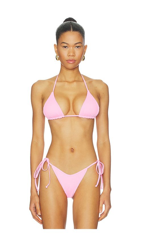 Kulani Kinis Slide Triangle Bikini Top in Pink. - M also in