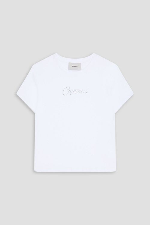 Crystal-embellished cotton-jersey T-shirt - White - L
