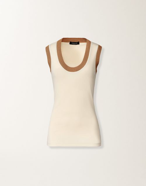 Jersey tank top, butter and wicker