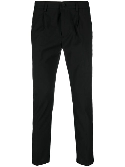 Mid-rise straight-leg trousers - Black