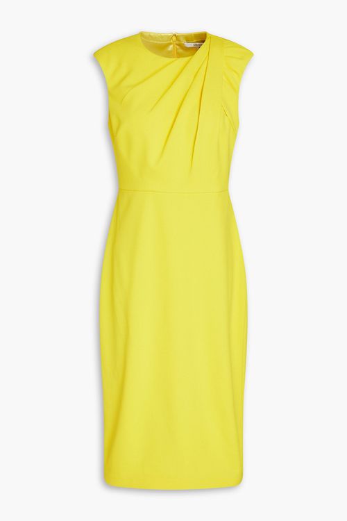 Badgley Mischka - Plissiertes Kleid aus Stretch-Crêpe - Gelb - US 4
