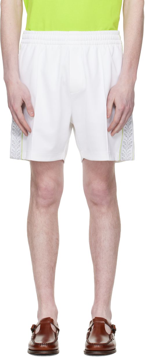 White Laurel Tricot Track Shorts