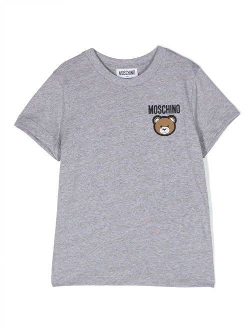 Logo-embroidered Leo Teddy T-shirt - Grey