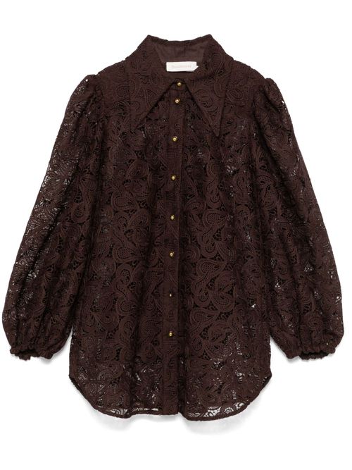 Illustration Lace blouse - Brown