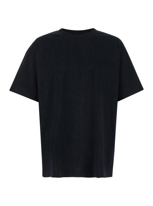 Logo-Embroidered Crewneck T-Shirt — Black