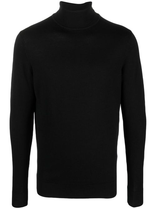 Roll-neck wool jumper - Black