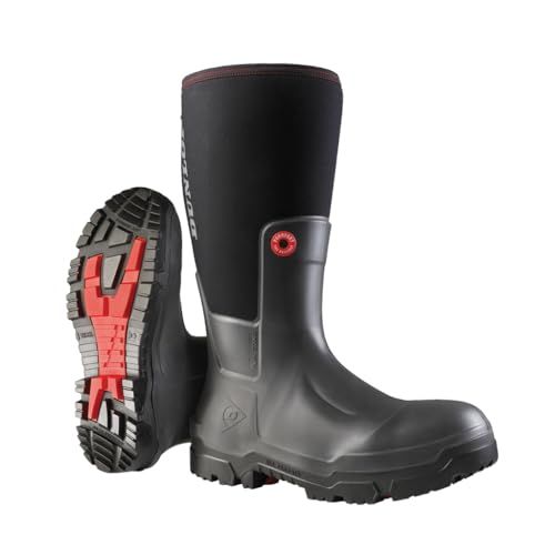 DUNLOP Snugboot Pioneer - Work boots for Men & Women - Waterproof Construction boots - Cold Insulation - Chemical and Slip resistant - Black