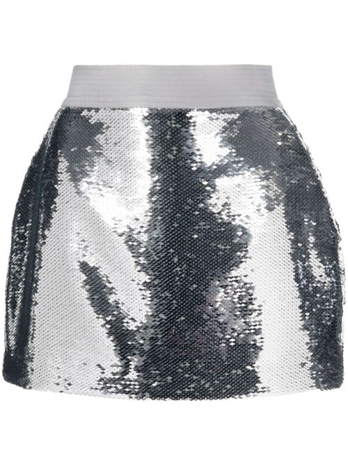Sequin-embellished mini skirt - Silver