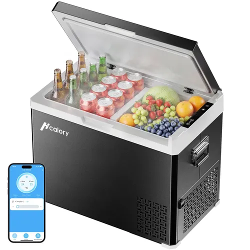 Hcalory D30+ / D40+ / D50+ 30/40/50L Car Refrigerator Dual Zone APP Control 12V 24V 220-240V Portable Camping Freezer Co