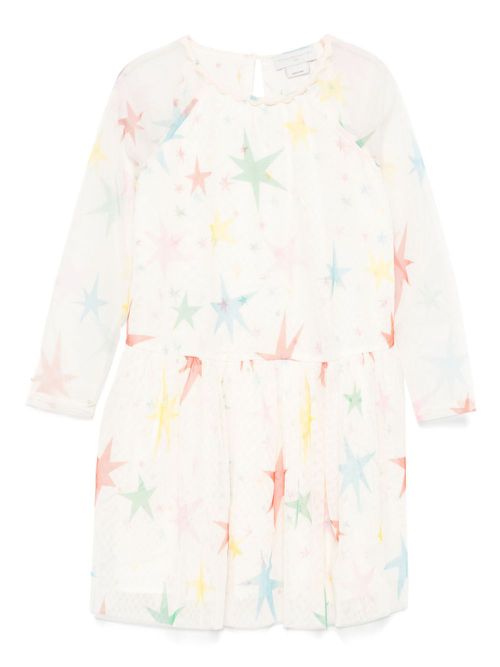 Star-print dress - White