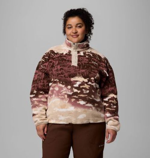 Women's Helvetia  II Printed Cropped Half Snap Fleece Pullover-