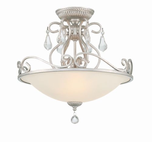 Olde Silver Three Light Semi Flush Mount from the Ashton Collection