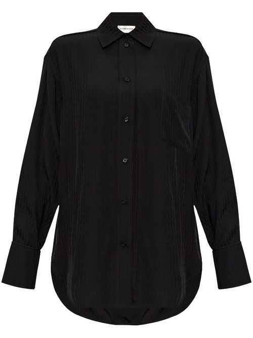 Monogram-pattern button-down shirt - Black
