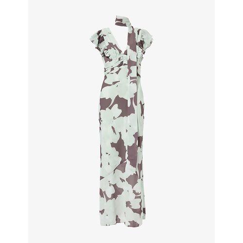 Womens Andi Ruffle Crepe Maxi Dress