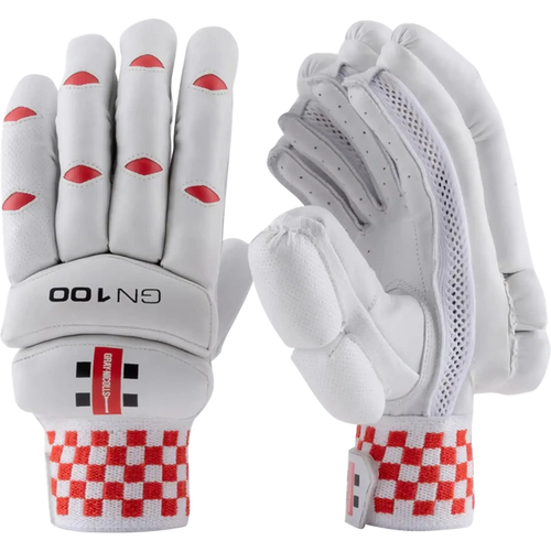 Gray Nicolls GN100 R/H Batting Gloves for Seniors - White / Adult