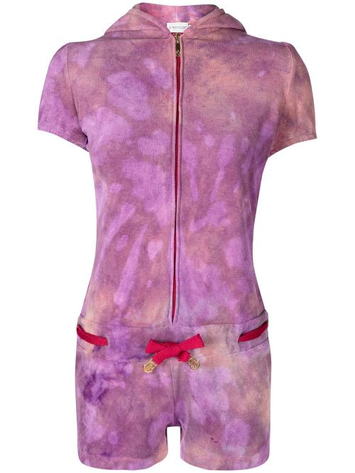 Tie-dye hooded playsuit - Purple