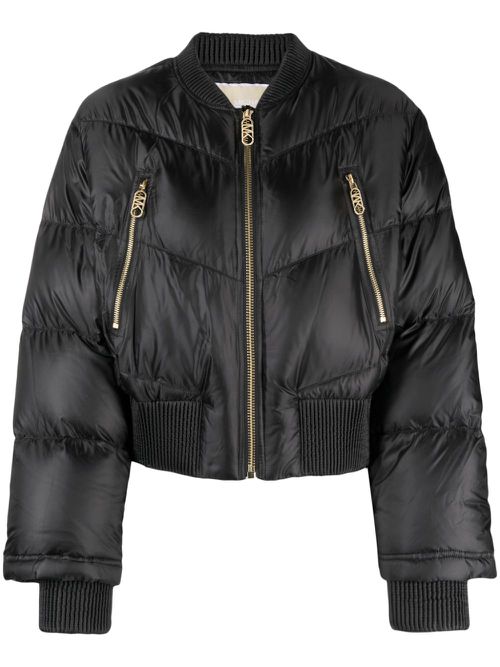 Logo-patch padded jacket - Black