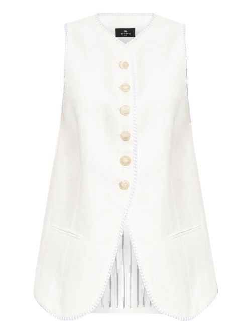 Button-Down Waistcoat With Trims