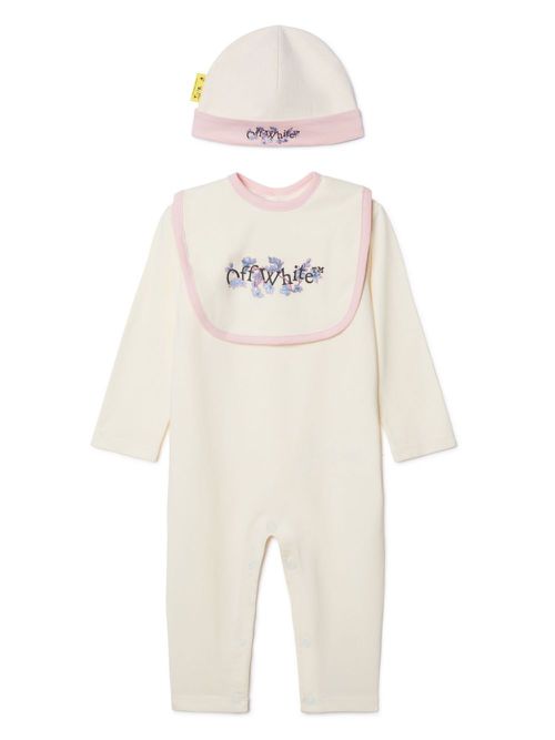 Bookish Flowers cotton babygrow set (set of three) - Neutrals