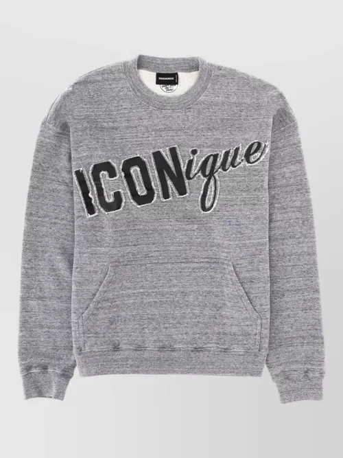 Dsquared2 - iconique hoodie ribbed cuffs hem kangaroo pocket