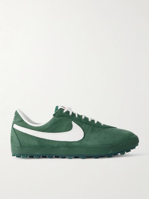 Astrograbber Leather-trimmed Nubuck Sneakers - Green