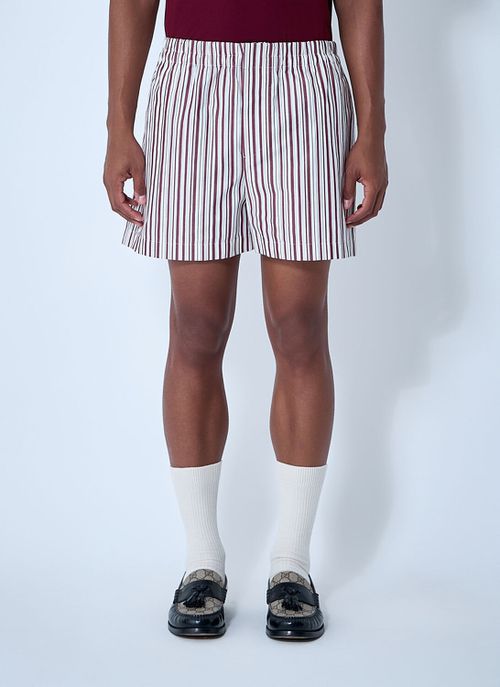 Striped Logo Motif Shorts - Man Shorts White Eu
