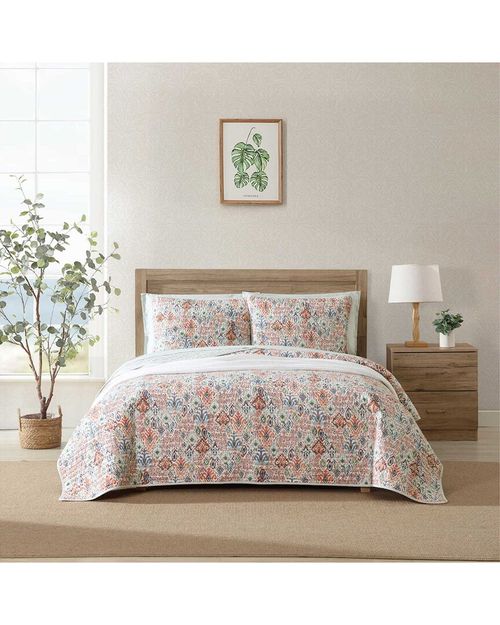 Ikat Tropics Cotton Reversible Quilt Set
