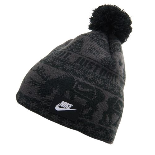 Kids' Fair Isle Peak Beanie Hat And Glove Set Shoes (Black)