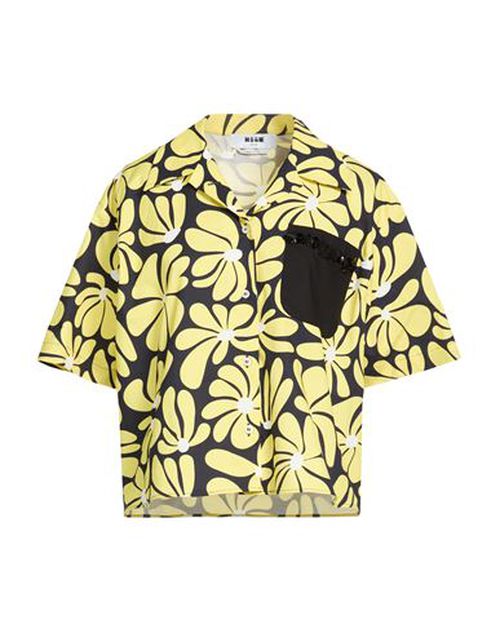 Woman Shirt Yellow Size 2 Cotton, Elastane