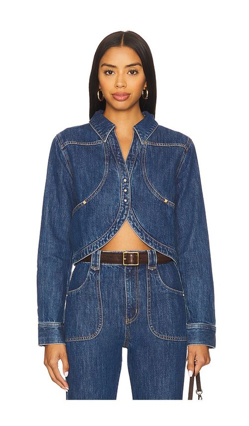HEVRON Lucia Jacket in Dark Blue Wash. L also in