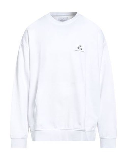 Man Sweatshirt White Size L Cotton, Elastane