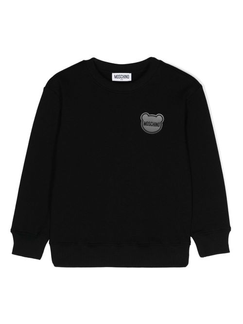 Logo-patch piqué sweatshirt - Black