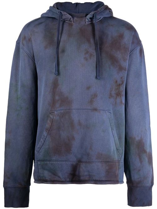 Tie-dye drawstring cotton hood - Purple