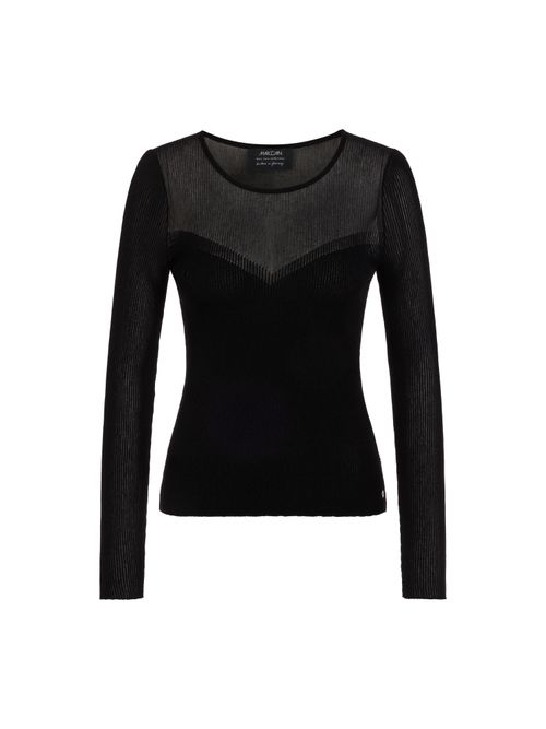Marc Cain ‘Rethink Together’ ribbed jumper, black, 34 N