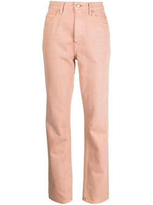 Mid-rise straight-leg jeans - Pink