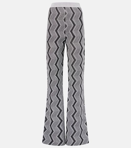 Zig Zag lamé wide-leg pants