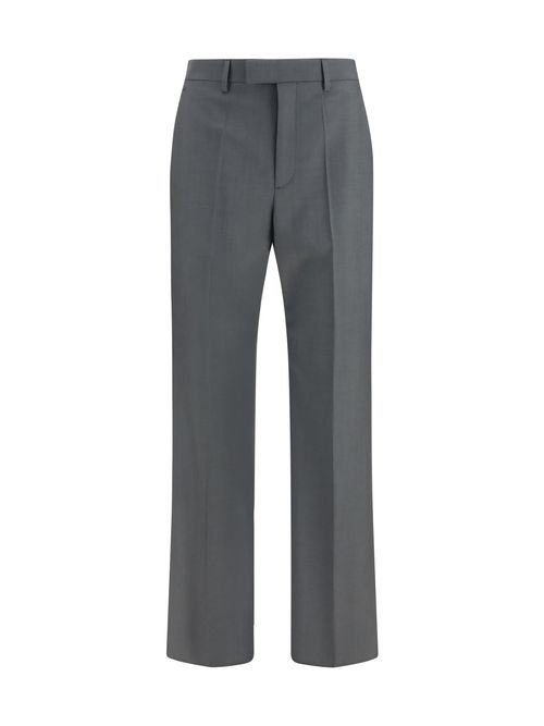 Wool and Mohair Tailored Trousers — Gray