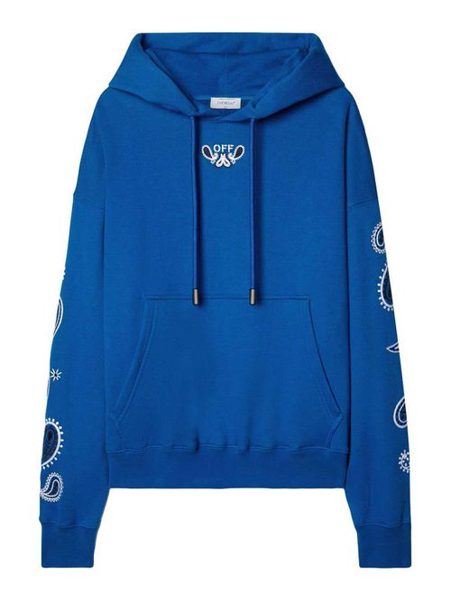Bandana-embroidered cotton hoodie