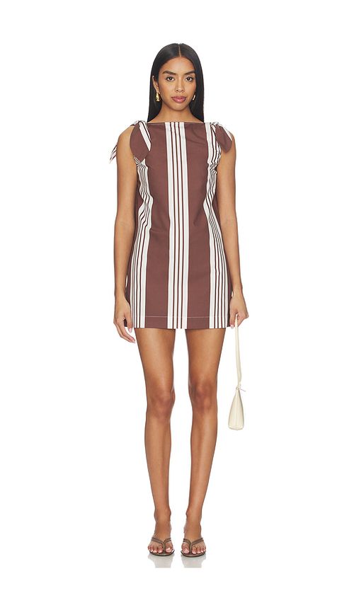 Posse Rosie Mini Dress in Chocolate Stripe. XXS also in L, M