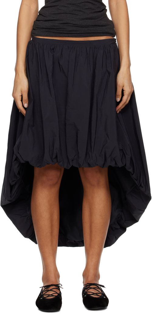 Black Fanquir Midi Skirt
