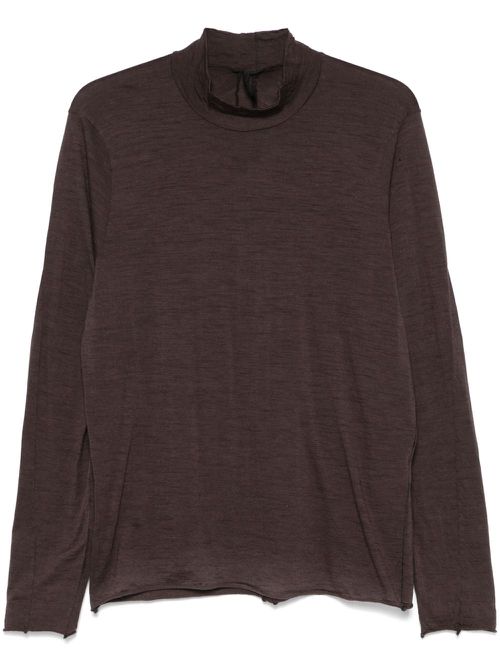 Fine-knit T-shirt - Brown