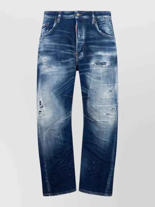 Dsquared2 - straight leg trousers belt loops distressed