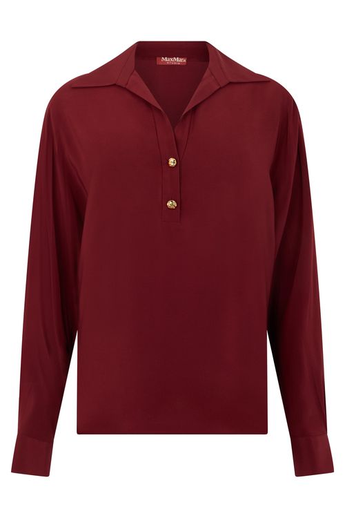 Long-Sleeve Polo Shirt with Three-Button Placket